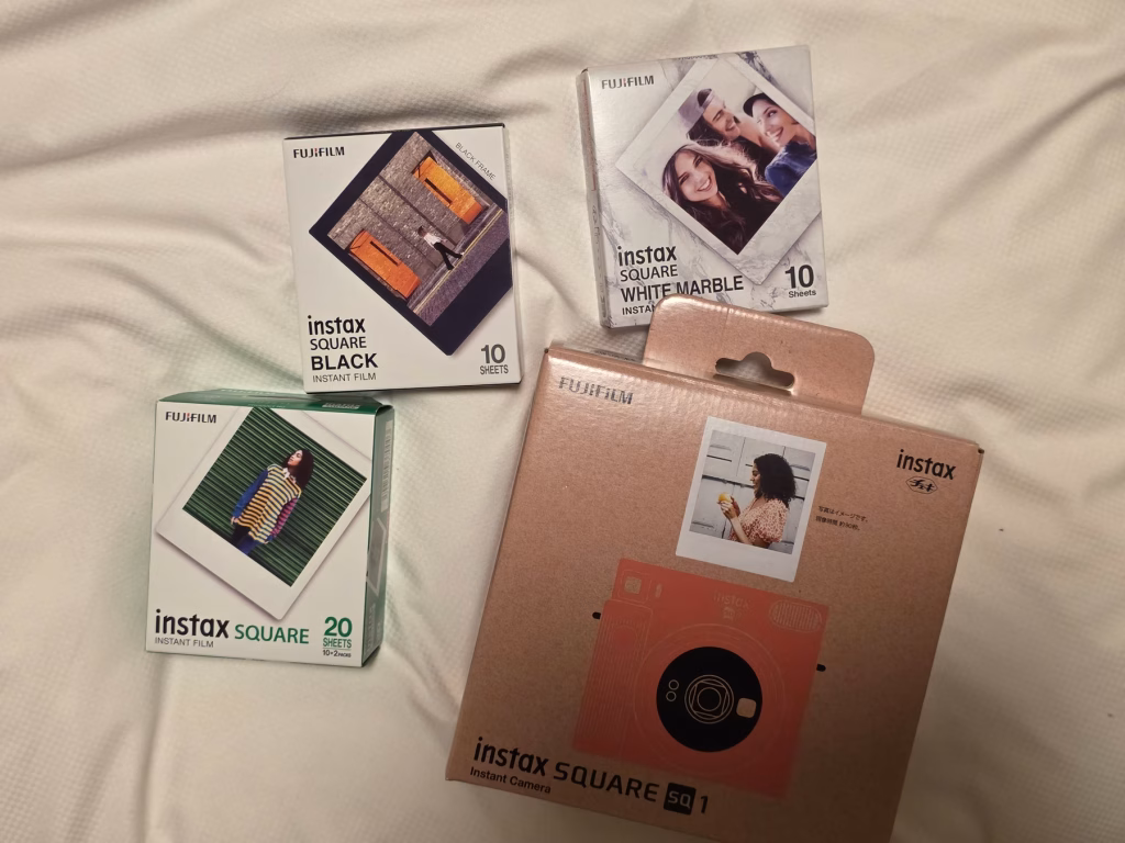 Fujifilm Instax camera in hotel after a night out in Shinjuku