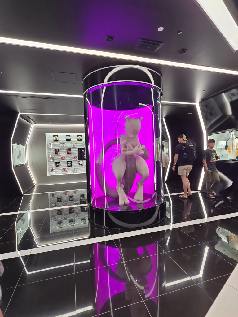 Mewtwo pokemon outside of Pokemon Center in Shibuya PARCO shopping complex in the Shibuya area of Tokyo.